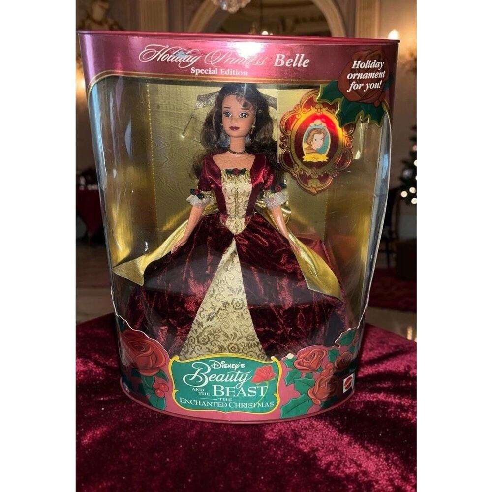 Disney Beauty & The Beast Enchanted Christmas Holiday Princess Belle Doll Mattel